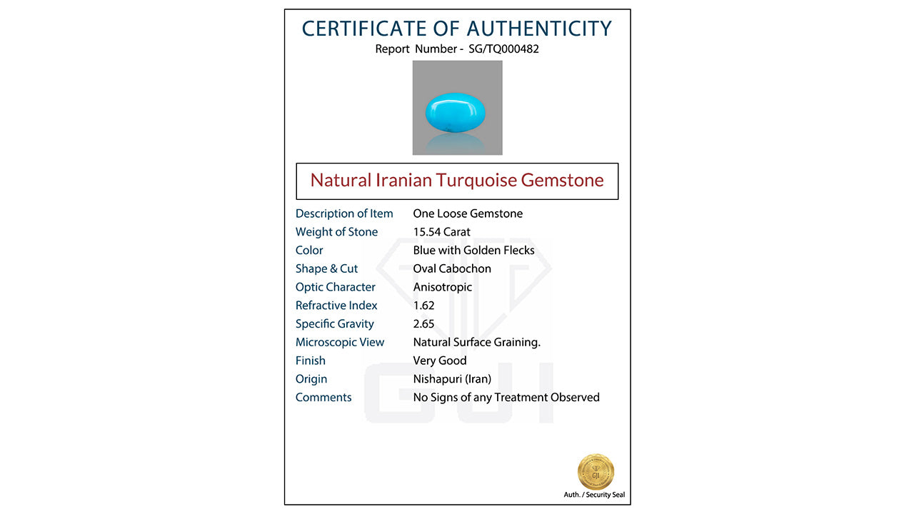 Buy GJI Certified 15.54 Carat Turquoise with lifetime guarantee