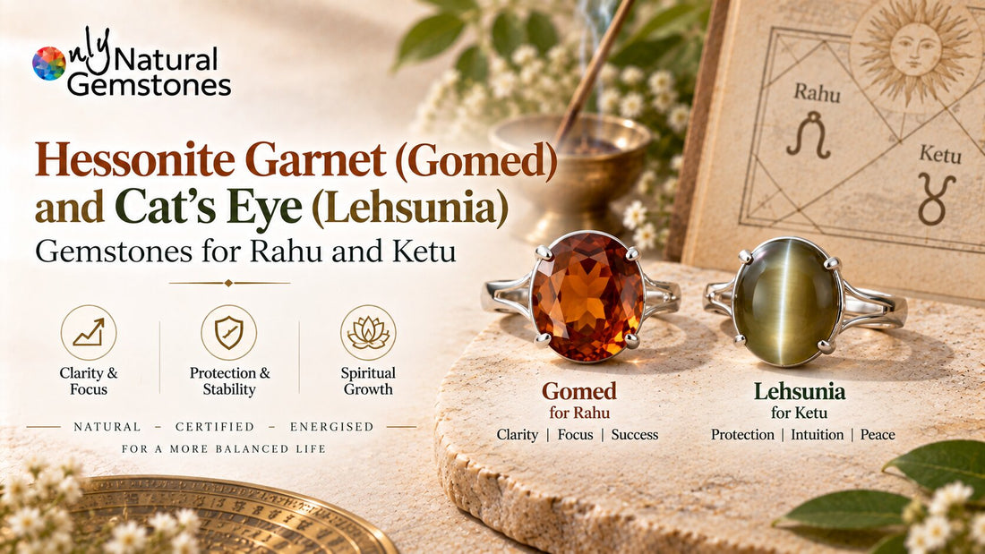 Hessonite Garnet (Gomed) and Cat's Eye (Lehsunia): Gemstones for Rahu and Ketu