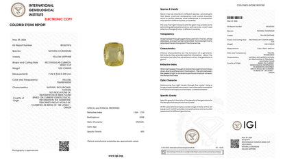 Buy IGI Certified 5.32 Carat Yellow Sapphire with lifetime guarantee