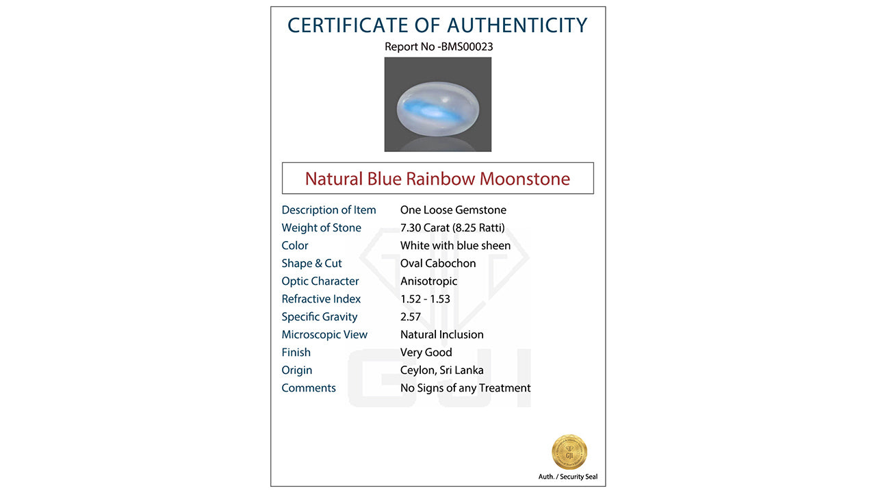 Buy GJI Certified 7.30 Carat Moonstone with lifetime guarantee