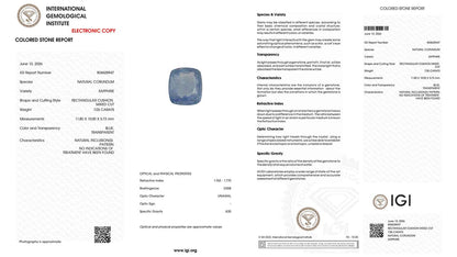 Buy IGI Certified 7.05 Carat Blue Sapphire with lifetime guarantee