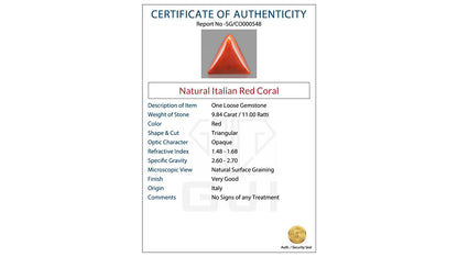 Buy GJI Certified 9.84 Carat Red Coral with lifetime guarantee