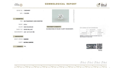 Buy IIGJ Certified 0.50 Carat Diamond with lifetime guarantee