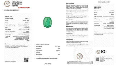 Buy IGI Certified 7.50 Carat Emerald with lifetime guarantee