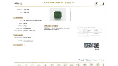 Buy GJI Certified 8.60 Carat Emerald with lifetime guarantee