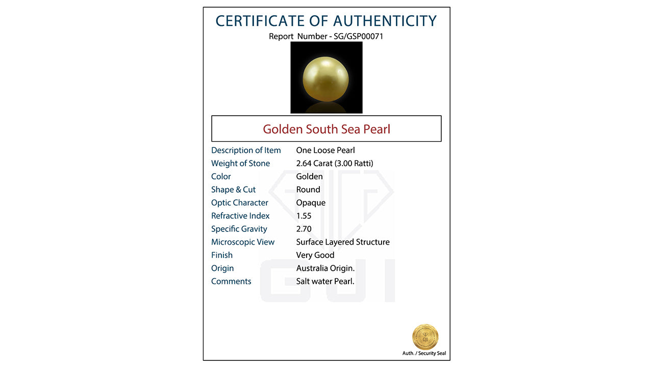 Buy GJI Certified 2.64 Carat Pearls with lifetime guarantee