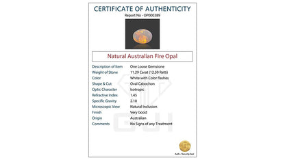 Buy GJI Certified 11.29 Carat Opal with lifetime guarantee