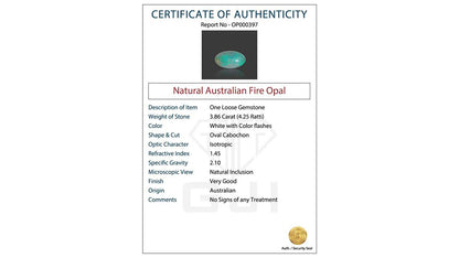 Buy GJI Certified 3.86 Carat Opal with lifetime guarantee