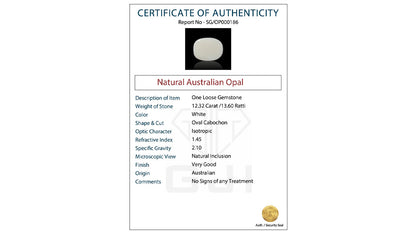 Buy GJI Certified 12.32 Carat Opal with lifetime guarantee