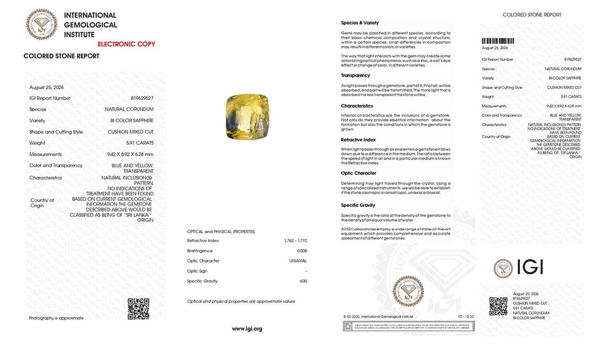 Buy IGI Certified 5.91 Carat Pitambari Neelam with lifetime guarantee