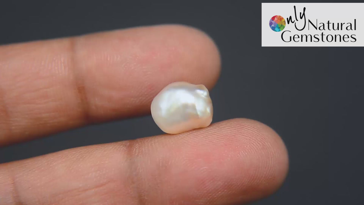 Buy Certified Natural Basra Pearl weighing 6.32 Carat (7.00 Ratti) from Only Natural Gemstones
