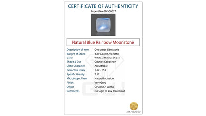 Buy GJI Certified 4.89 Carat Moonstone with lifetime guarantee