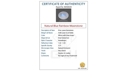 Buy GJI Certified 4.80 Carat Moonstone with lifetime guarantee
