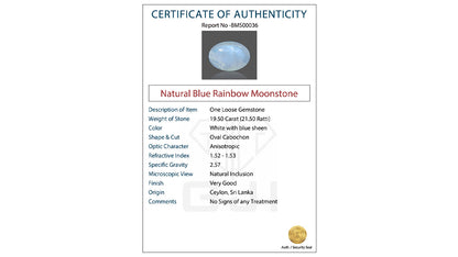 Buy GJI Certified 19.50 Carat Moonstone with lifetime guarantee