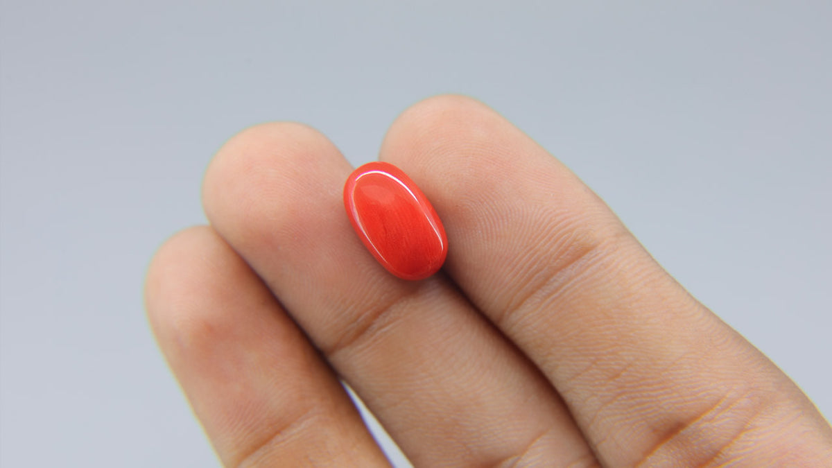 Buy Natural 5.53 Carat Red Coral Stone at best price online