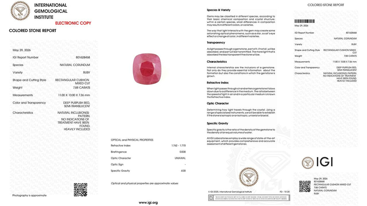 Buy Natural Certified 7.88 Carat Ruby from Only Natural Gemstones