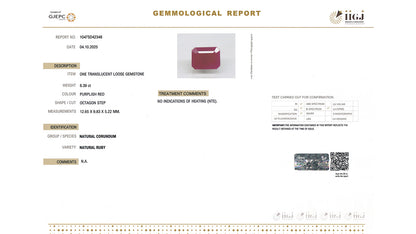 Buy GJI Certified 8.39 Carat Ruby with lifetime guarantee