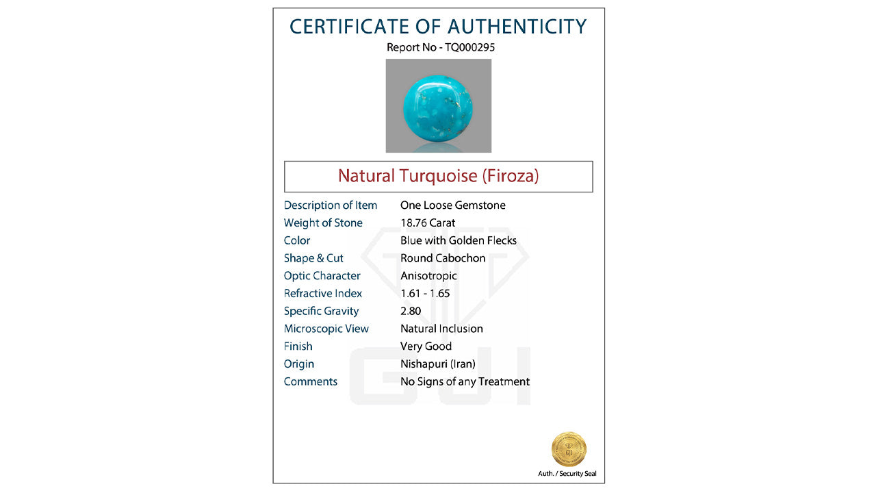 Buy GJI Certified 18.76 Carat Turquoise with lifetime guarantee