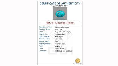 Buy GJI Certified 20.13 Carat Turquoise with lifetime guarantee