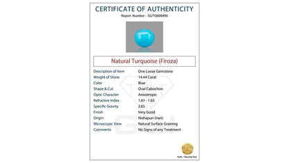 Buy GJI Certified 14.44 Carat Turquoise with lifetime guarantee