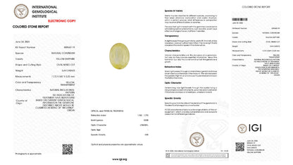 Buy IGI Certified 5.44 Carat Yellow Sapphire with lifetime guarantee