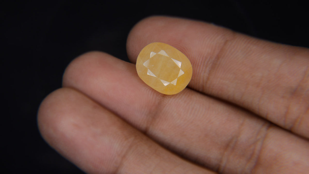 Buy Natural 8.57 Carat Yellow Sapphire Stone at best price online