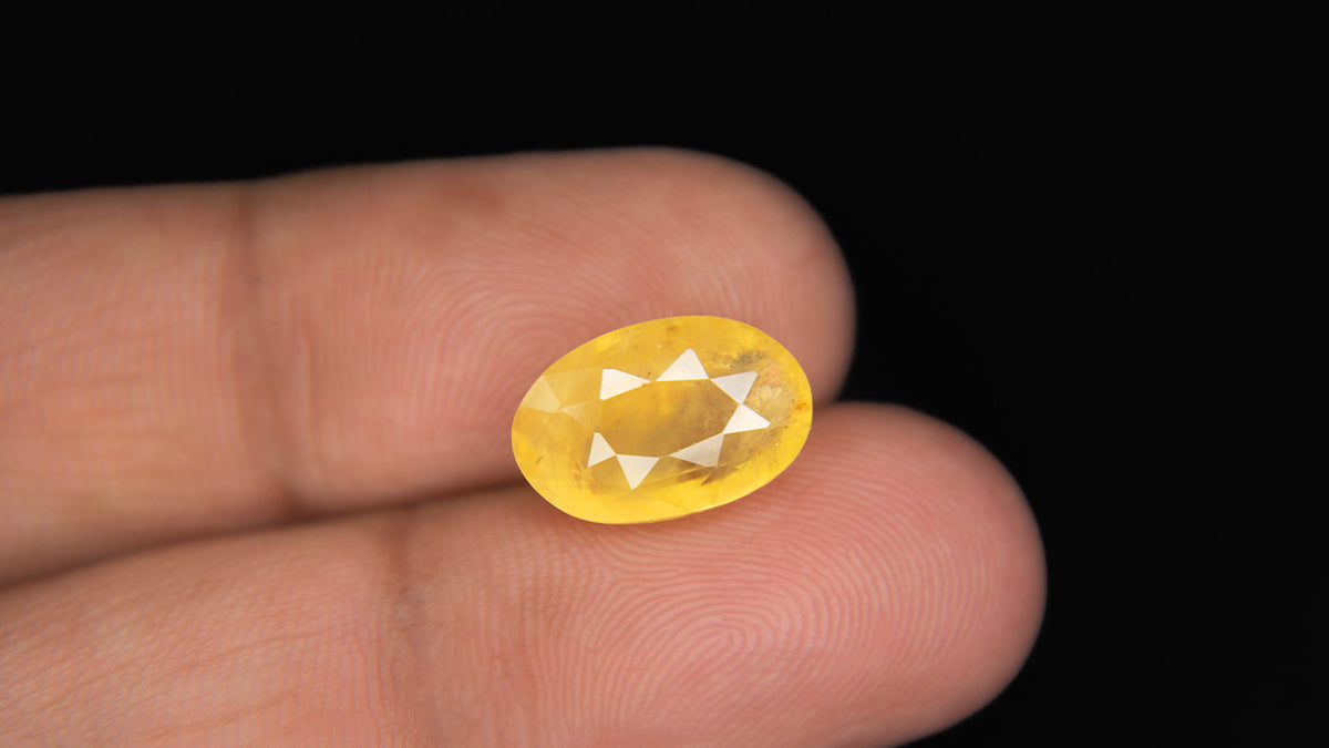 Buy Natural 7.68 Carat Yellow Sapphire Stone at best price online