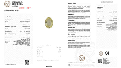 Buy IGI Certified 6.56 Carat Yellow Sapphire with lifetime guarantee