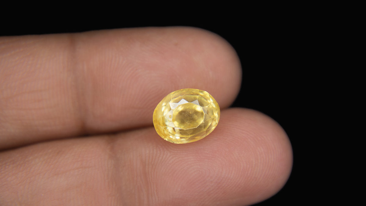 Buy Natural 6.37 Carat Yellow Sapphire Stone at best price online