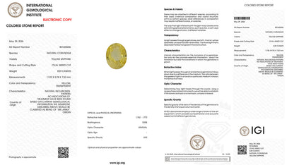 Buy IGI Certified 8.59 Carat Yellow Sapphire with lifetime guarantee