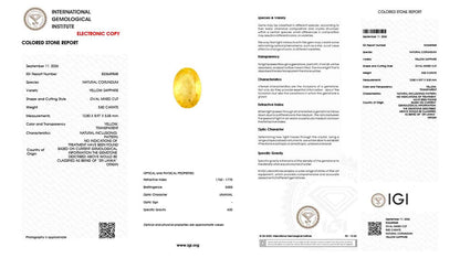 Buy IGI Certified 5.82 Carat Yellow Sapphire with lifetime guarantee
