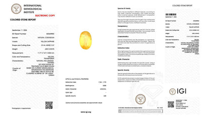 Buy IGI Certified 4.55 Carat Yellow Sapphire with lifetime guarantee